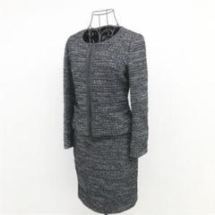 アンタイトル セットアップ ノーカラージャケット スカート M 黒 ツイード