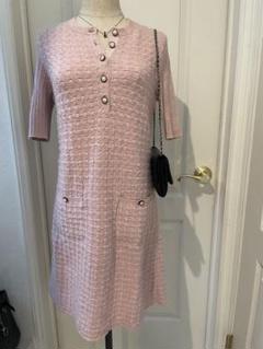 超お買い得!◇【シャネル】ブルーオーシャンカラーニットワンピ#38