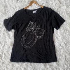 リング柄プリントTシャツ 黒 XL 薄手　ブラック　ユニクロ
