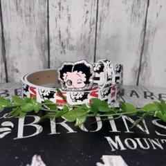 ベティ・ブープ♡ベティちゃんバックルのレザーベルトビンテージ70’ 認定シール付 ②ハーレーダビッドソン＆ベティちゃんBetty Boop レザーベルト