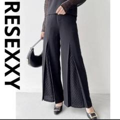 新品✨RESEXXY リゼクシー レース切り替えプリーツパンツ　ブラック　黒