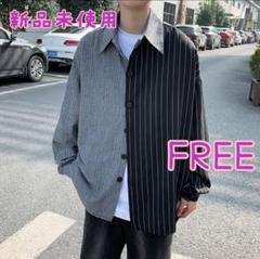 【大人気】韓国 ストリート モノトーン ストライプ シャツ ユニセックス