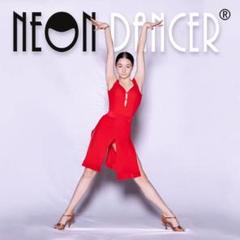 NEON DANCER レッドドレス 社交ダンスパーティー・競技用、赤、Sサイズ
