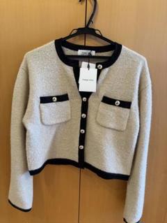 Arpege story タフタコンビケーブルカーディガン ✨新品✨☘️Arpege story☘️タフタドッキングカーディガン