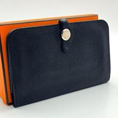 エルメスドゴン 小銭入れ ブルージーン シルバー金具 □O刻印