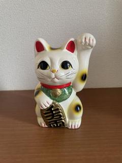 招き猫　左手長　貯金箱　縁起物　16㎝　ヴィンテージ