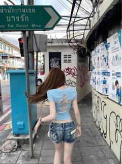y2k 平成ギャル Tシャツ クロス 十字架 かわいい おしゃれ