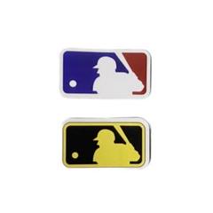 ★メジャーリーグ　MLBロゴ　ゴールドMLBロゴ　ワンポイント防水ステッカー2枚のサムネイル