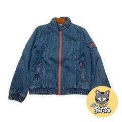 ノーブランド 古着 ジャケット 短丈 ダブルチャック スタンドカラー S