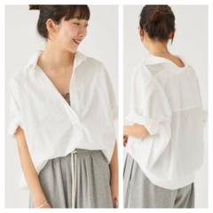 【未使用】24SS◇R'IAMフォルムスキッパー半袖シャツPlageプラージュ 追加》【R'IAM】フォルムスキッパーシャツ（シャツ/ブラウス