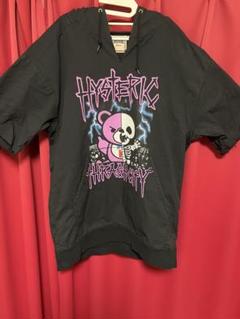 ♢ヒステリックグラマー・ベア/ダメージ加工半袖薄手パーカーブラック美品♢ ♢ヒステリックグラマー・ベア/ダメージ加工半袖薄手パーカー