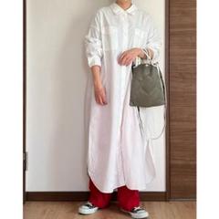 RayBEAMS ビッグシルエット シャツワンピース 白 ホワイト 綿100%