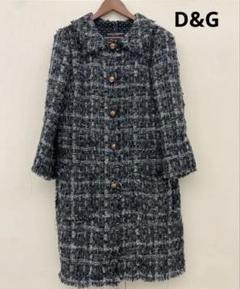 DOLCE & GABBANA ツイードロングコート DOLCE&GABBANA - 美品 DOLCE&GABBANAドルチェ＆ガッバーナ