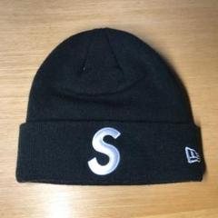 supreme 17aw S logo newera beanie黒