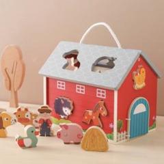 知育玩具❣️モンテッソーリ パズル 木製農場玩具 積み木　並び替えパズル おもちゃ