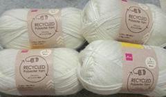 Daiso リサイクルポリエステル毛糸 ホワイト 165m 70g