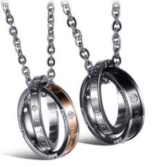 【ペアネックレス】☆2個セット☆ ダブル ネックレス☆Love
