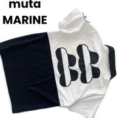 美品 muta ムータマリン ポロシャツ 長袖 ボーダー ネイビー M ワンポイント刺繍 ポロシャツ（ポロシャツ）｜muta marine golf