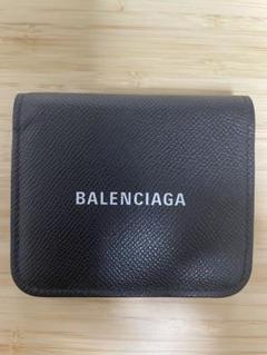 BALENCIAGA ブラックレザー 二つ折り財布