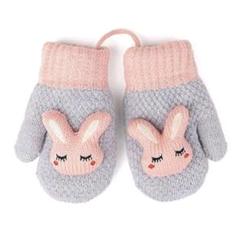 手袋 子供用 ミトン型 ジュニア キッズ グローブ ひも付き うさぎ かわいい