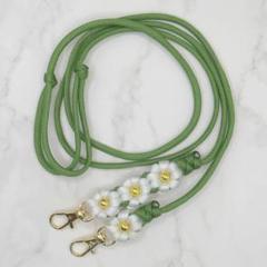 ハンドメイド ストラップ スマホ ショルダー パラコード 花x4 SH172