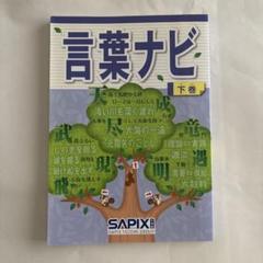 ✳️サピックス 言葉ナビ 上巻・下巻2冊セット SAPIX サピックス 言葉ナビ 上巻/下巻 計2冊 025S2D : ブックス