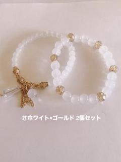 ビーズブレスレット(バングル)＊オフホワイトゴールド K10ホワイトゴールド ブレスレット | 112426332201 | 【公式】4