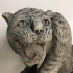 彫刻　骨董　ネコトラ　木彫　御神体 彫刻 骨董 ネコトラ (ニャンコタイガー) 木彫 御神体 - メルカリ
