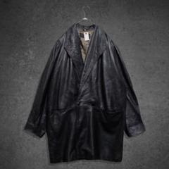 ヴィンテージ 古着 レザー ダブル ジャケット コート 黒 モード