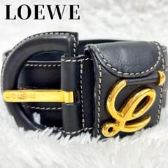 ✨希少✨ロエベ　ベルト　アナグラム　ゴールドバックル　ブラック　レディース　75 LOEWE ロエベ ベルト ANAGRAM BELT 515.01.010 E619238X12