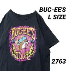 Buc-ee's バッキーズ 両面デザイン キャラ ツアーTシャツ L ブラック