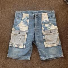 デニムハーフパンツ BLUE BLUE サイズ2 ダイダイ染