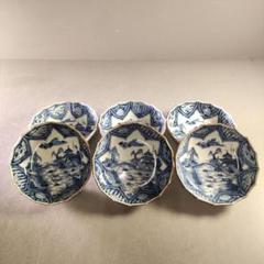 古伊万里　山水絵鮎皿　大明代成化年製陶印いり 古伊万里山水絵鮎皿大明代成化年製陶印いり