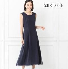 新品　SOIR DOLCE　現行品　11号　シフォン　ワンピース　定価4.2万 新品タグ付 SOIR DOLCE シフォン フレアーワンピース 11号