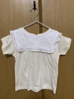 フリル襟 半袖シャツ 100cm ホワイト