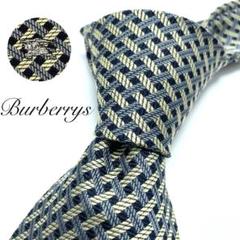 ◆美品◆Burberrys バーバリー ネクタイ 茶色 ロゴ 格子 カジュアル ◇美品◇Burberrys バーバリー ネクタイ 茶色 ロゴ 格子