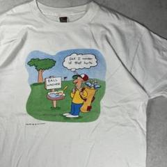 90s フルーツオブザルーム ゴルフプリント 下ネタT Tシャツ 両面プリントのサムネイル