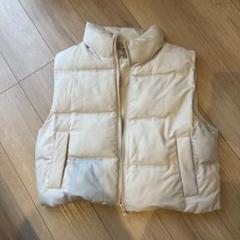 ZARA フーデッド キルティングベスト ダウンベスト風 ベージュ フーデッド フィットキルティングベスト//ZARA