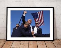 ドナルド・トランプ　アメリカ大統領　銃撃　A4　ポスター　インテリアのサムネイル