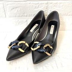 美品✨ダイアナ ハイヒール バックル パンプス ブラック　黒 23㎝