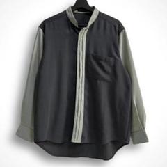 90s Vintage レーヨン プリーツ L/S シャツ バンドカラー 比翼 90s Vintage レーヨン プリーツ L/S シャツ バンドカラー 比翼