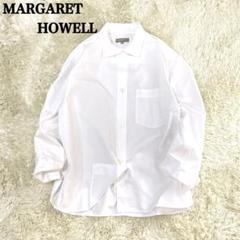 マーガレットハウエル 美品 フリルデザイン 比翼 コットンシャツブラウス ネック セール】SUPERFINE COTTON（シャツ/ブラウス）｜MARGARET HOWELL