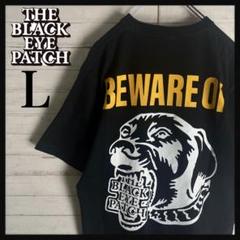 【人気デザイン】 ブラックアイパッチ バックプリント 猛犬 希少サイズ Tシャツ