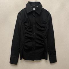 ボタン外れ！BLACK PEACE NOWフリル付きフードコート ブラック ボタン外れ！BLACK PEACE NOWフリル付きフードコート ブラック