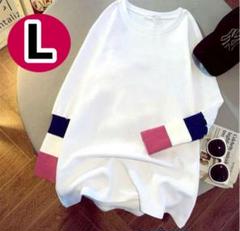 ▪️レディース 長袖 Tシャツ ロンT トップス ロング 体型カバー ゆったり L