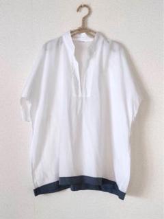 TOUJOURS トゥジュー リネン スモール ウィンドウペン シャツ