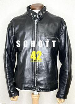 新型/希少サイズ✨【米国製】schott シングルライダース 42サイズ おしゃれ】 新型/希少サイズ✨【米国製】schott シングル