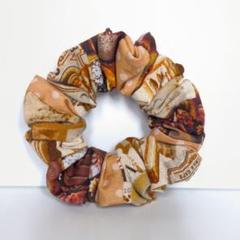 チョコブラウン系 シュシュ ハンドメイド シンプル