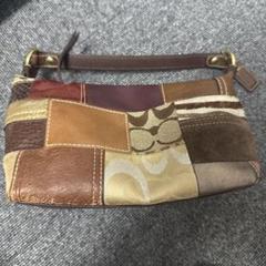 コーチ　アクセサリーポーチ　ハンドバッグ　パッチワーク　レザー 希少 COACH コーチ パッチワーク アクセサリーポーチ
