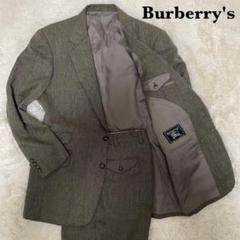 未使用級 BURBERRYS セットアップ カシミヤ混 金ボタン ノーカラー